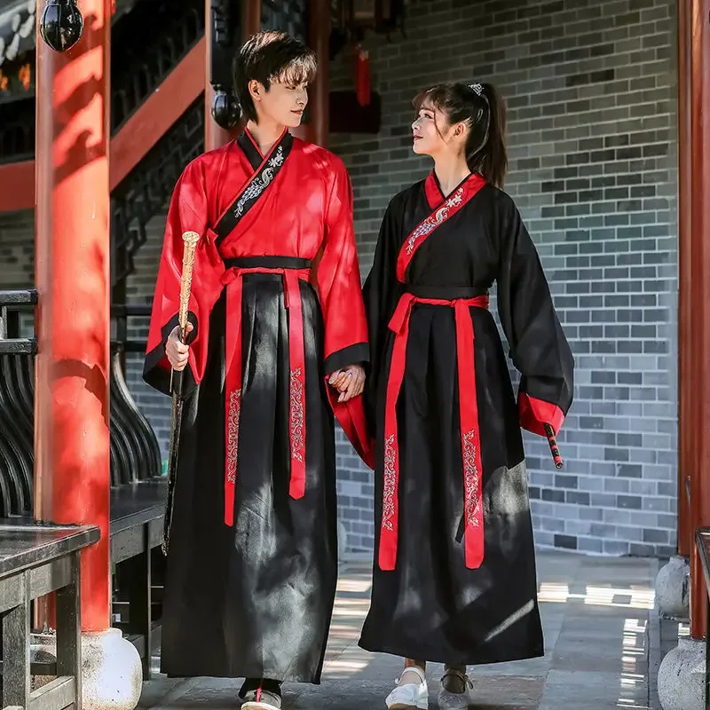 cyfashion-ensembles-d'arts-martiaux-anciens-femmes-haut-jupe-2-pieces-ensemble-couple-hanfu-hommes-cosplay-costume-costume-traditionnel-chinois-vetements