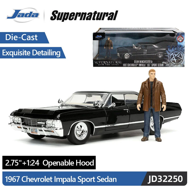 JADA Toys Supernatural 1967 Chevrolet Impala Sport Sedan escala 1:24 modelo fundido a presión JD32250