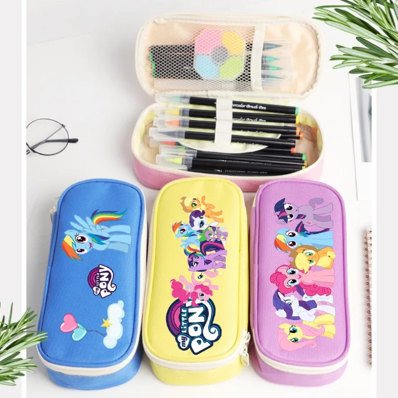 

My Little Ponys Pencil Case Student Girls Boys Pen Cases Bag Large Capacity Pouch Stationery Box School Supplie Anime Print Gift