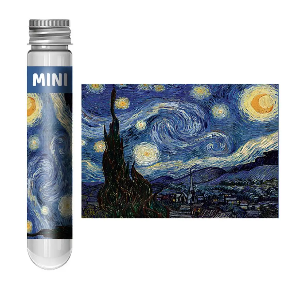 

Mini Test Tube Jigsaw Puzzle Decompression Toys Fidget Toys Famous Painting Puzzle for Aldult Family Paper Christmas Gift Toy