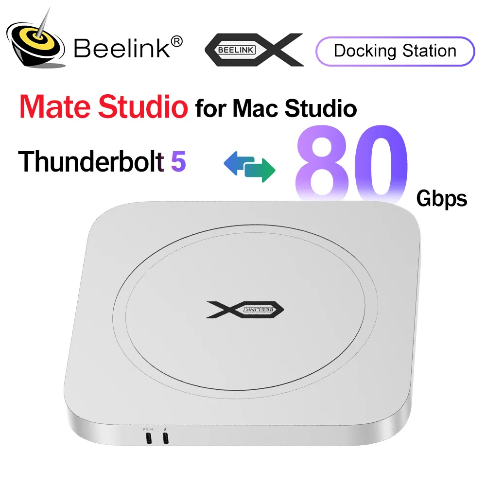 2025 Beelink Mate Studio estación de acoplamiento Thunderblot5 de alta velocidad para Mac Studio todo en uno Mini PC portátil ordenador de juegos EX Pro