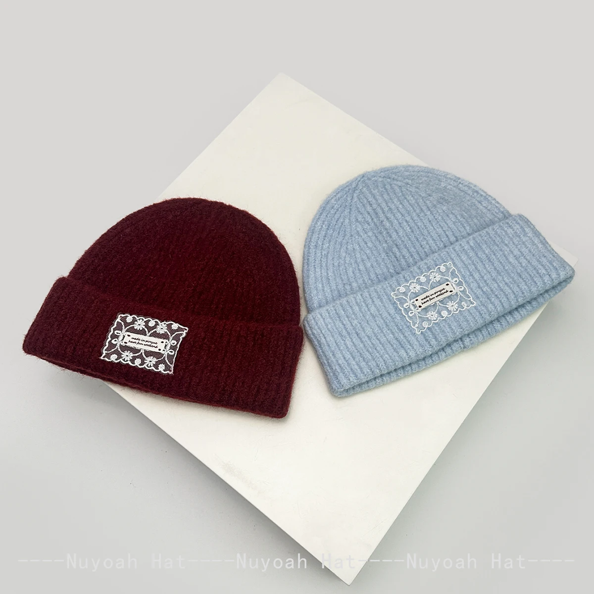 جديد إمرأة الكورية الدانتيل التصحيح رسائل أفخم قبعات منسوجة دافئة بسيطة موضة في الهواء الطلق بيني عادية تنوعا ins التزلج الحلو