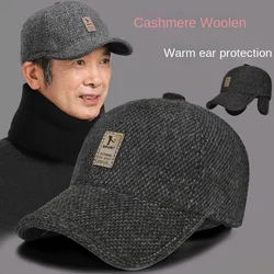 Peaked Hat Middle-aged Elderly Dad Baseball Cap Thickened Men Hat Winter Dad Windproof Cap Thickened Warm Ear Protection Trucker