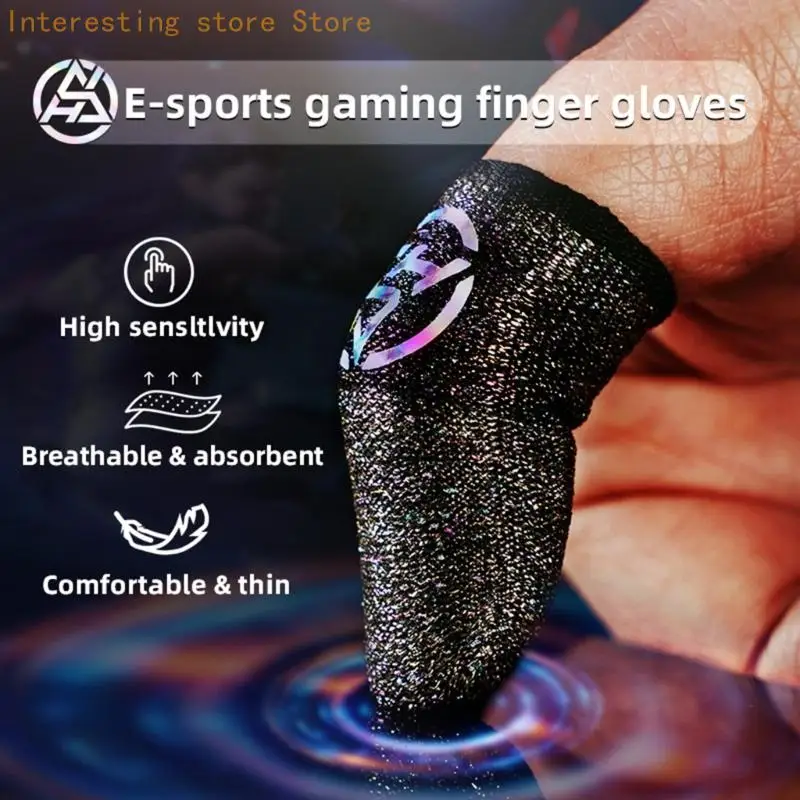 High Performances Gaming Fingertip Covers Silver Fiber Fabric Thumb Protectors For Precise Control On Touchable Screen 55KC