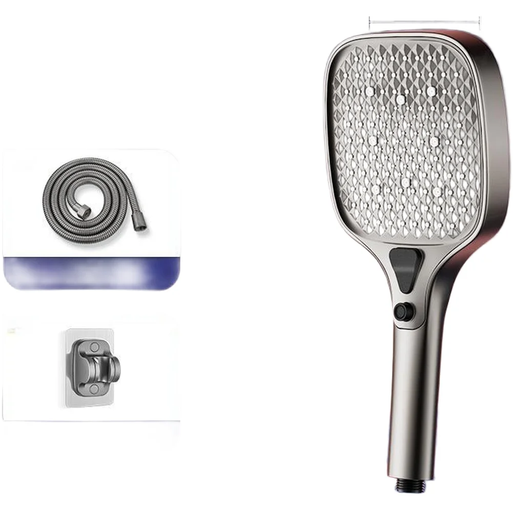 Turbo Enhanced Shower Head 15cm ABS Panel Delivers Powerful Rain Like Stream with 4 Selectable Spray Patterns for Custom Use
