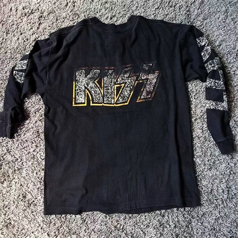 

Men's Oversized Graphic T-Shirt Streetwear Atrium Print Hip Hop Korean Mea Maxima Culpa Autumn Long Sleeve Y2k Goth Top