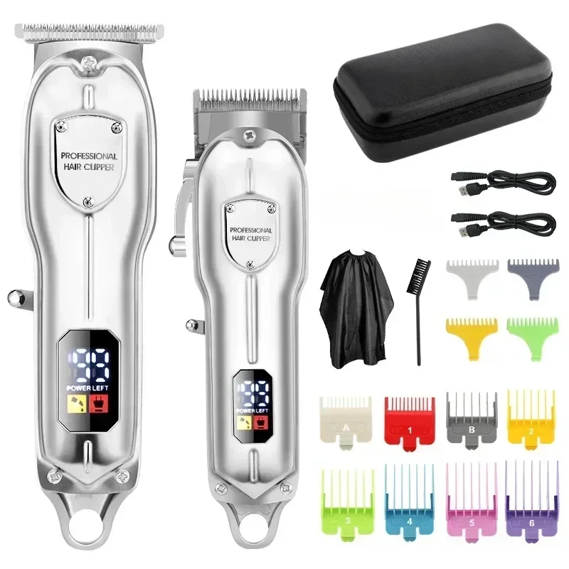 Resuxi LM-2026  Men's Oil Head Carving Electric Clipper High-power Hair Clipper Set LCD Digital Display Electric Hair Trimmer