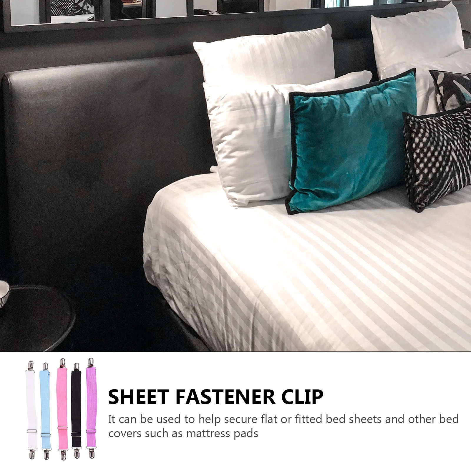 

5pcs Bed Sheet Holder Snap Lock Clips Thick For Mattress Pad Flat Fitted Sheets Gripper Quilt Clip Strap