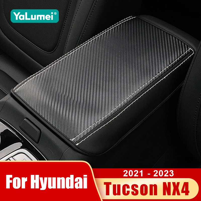 Für Hyundai Tucson NX4 2021 2022 2023, Hybrid N Linie Leder Auto Armlehne Box Schutz Abdeckung Zubehör ﻿