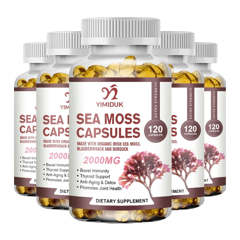 

Капсулы из морского мха для повышения иммунитета, поддержки здоровья кожи и суставов, очистки жетостей и добавок для щитовидной железы, антиоксидантная поддержка