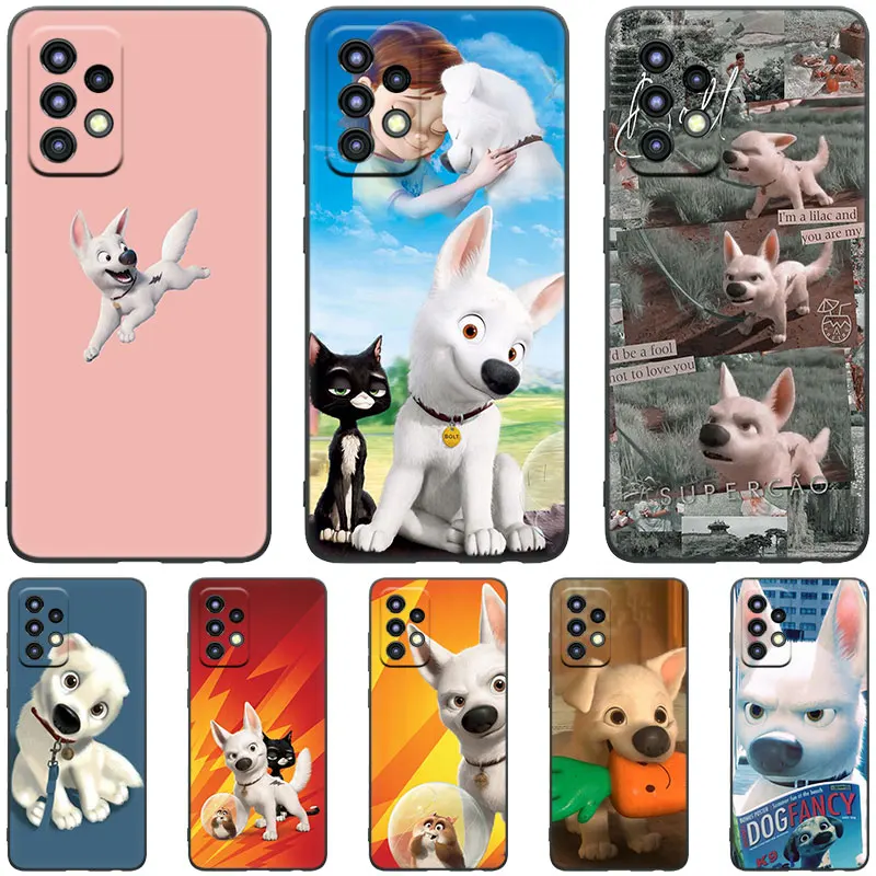 Disney Bolt Dog and Cat Case For Samsung Galaxy A04S A04E A12 A13 A14 A22 A23 A32 A33 A34 A50 A51 A52S A53 A54 A70 A71 A72 A73