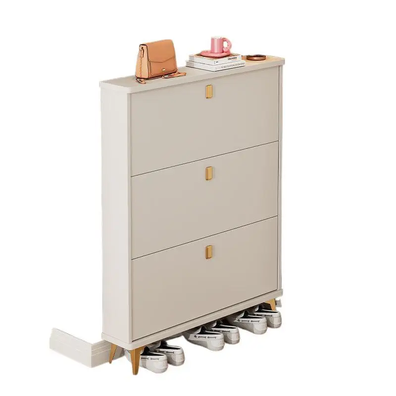 

Cream wind ultra-thin tipping bucket shoe cabinet household door simple entry door porch