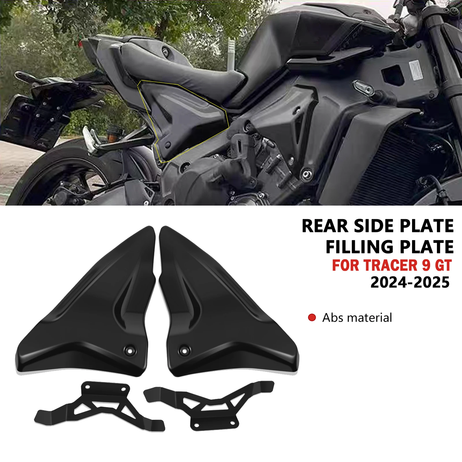 

For Tracer 9 GT 2024 Tracer9GT 2025 Motorcycle Side Frame Panel Guard Rear Infill Side Panels Covers Fairing Cowl Plate Cover
