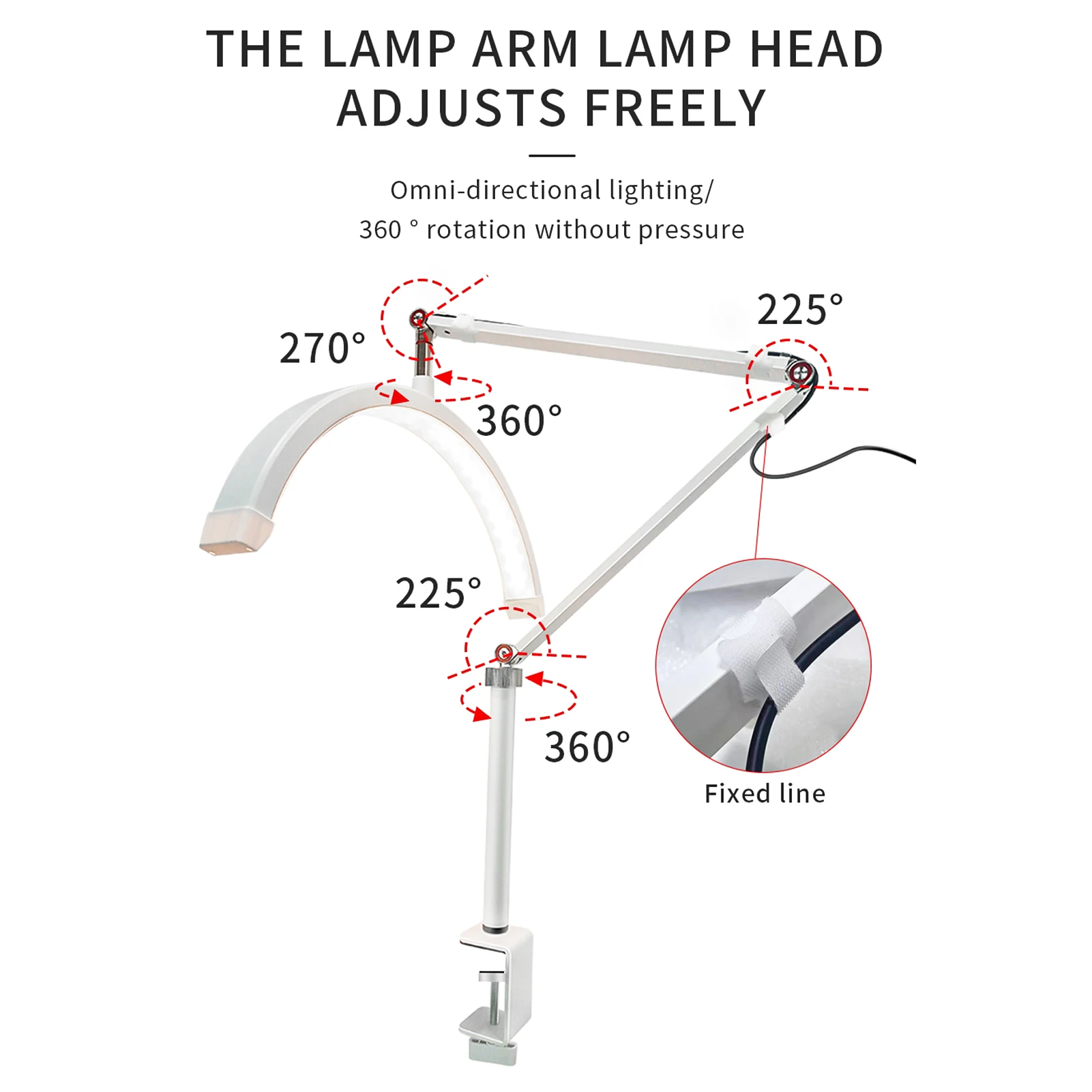 Andoer-luz LED para vídeo de escritorio, luz de relleno de media luna de 3000K-6000K, abrazadera en C para salón de belleza, maquillaje, Streaming