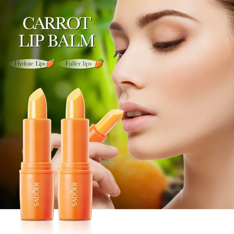 SADOER Carrot Nourishing Lip Balm ราคาถูกให้ความชุ่มชื้น Anti-Cracking Fall และ Winter Lip Balm