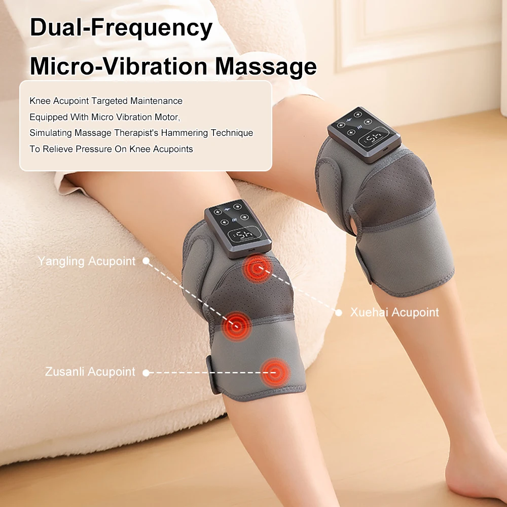 Eletric Heating Knee Massage Instrument Vibrator Knee Pad Joint for Osteoarthritis Elbow Leg Arthritis Knee Health Care