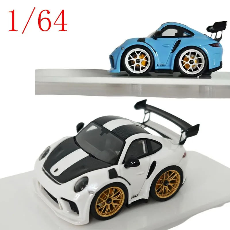 

MINICRAFISMAN Diecast 1/64 Scale Porsche 911 GT3 RS Egg-Shaped Stylized Resin Display Piece Alloy Car Model Toys for Boys Gift