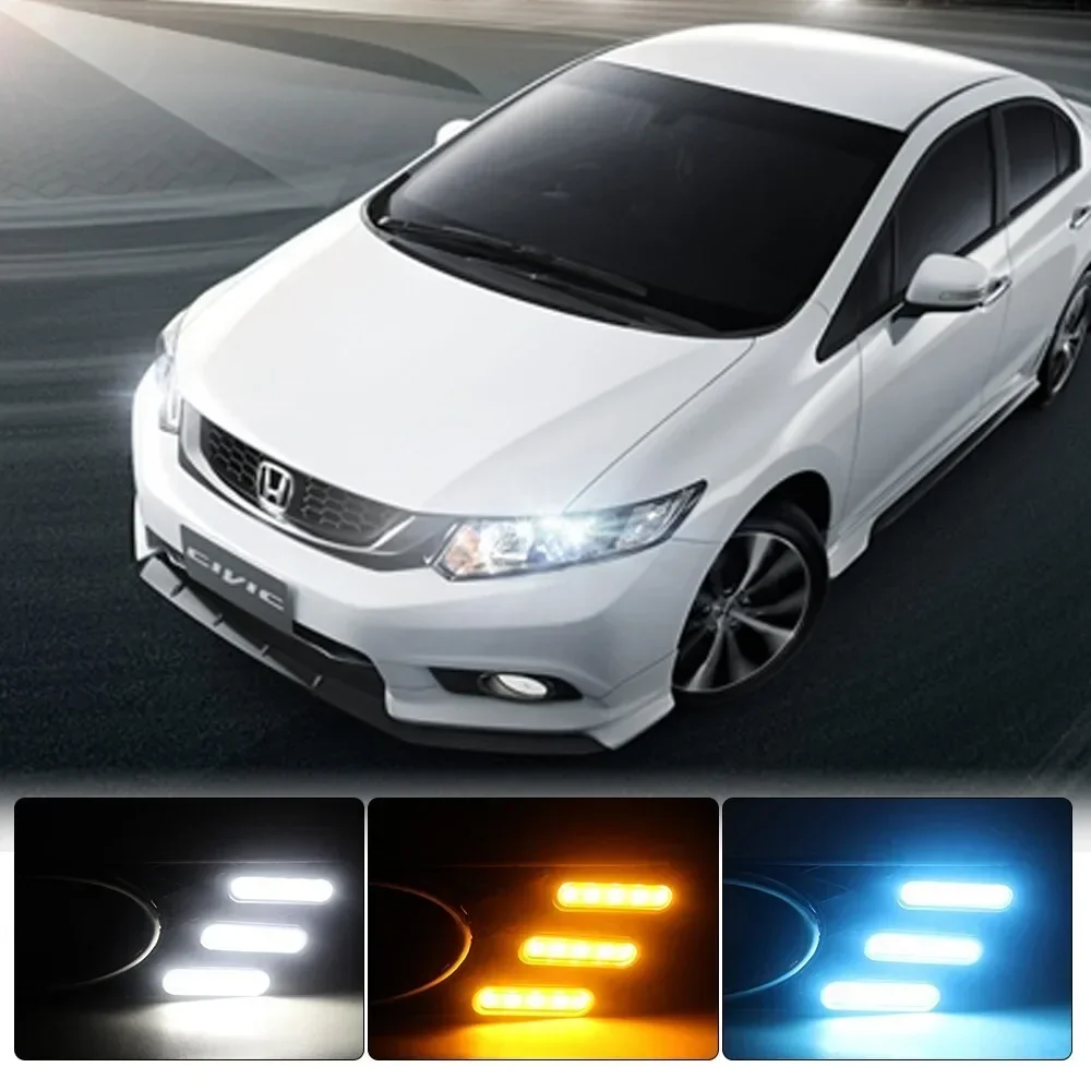 

Светодиодный дневный фонарь DRL для Honda Civic FB2 2012 2013, дневные ходовые огни, противотуманные фары