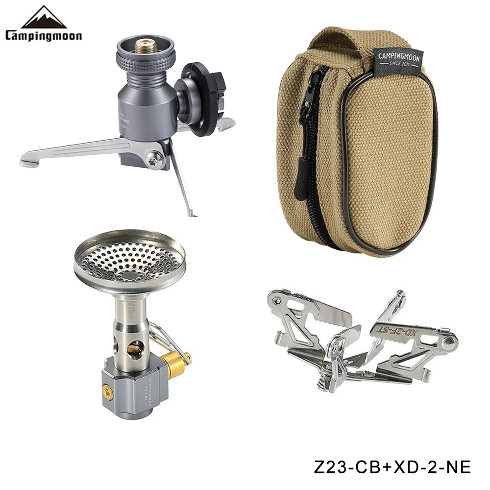 CAMPINGMOON Z23-CB XD-2-NE Ultraleichter Outdoor-Camping-Gaskocher mit geteiltem Brenner und Tragetasche, Kocher für Camping – Detail 3