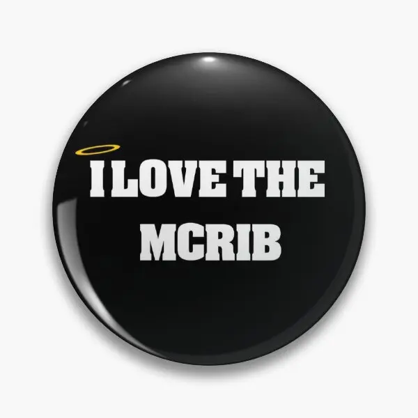 Official Mcrib Lover Club Black  Soft Button Pin Creative Women Funny Gift Clothes Cartoon Jewelry Metal Lapel Pin Lover Fashion