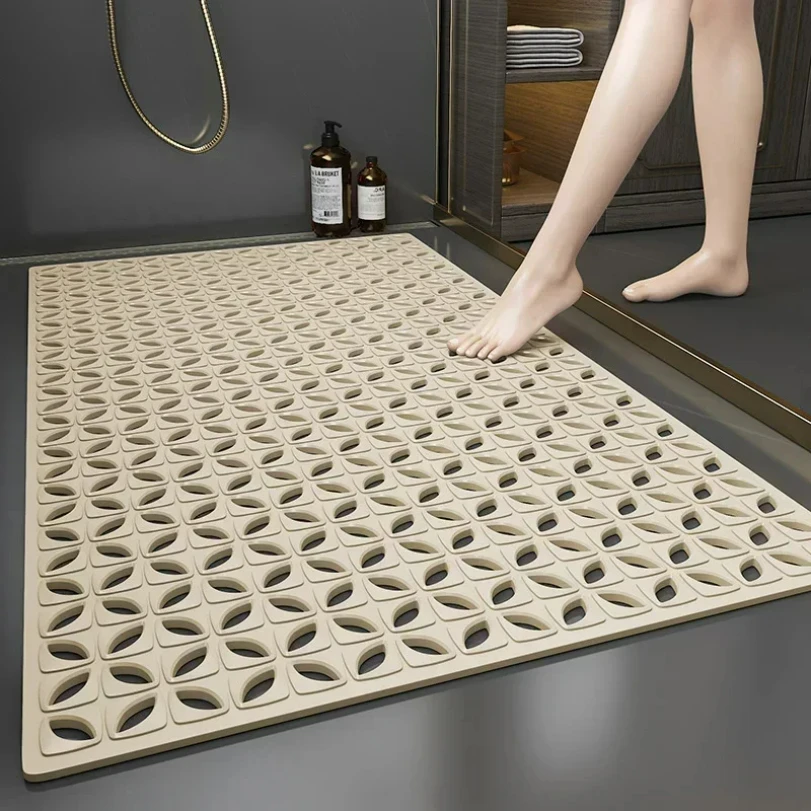 

for Bathroom Rug Toilet Carpet Non-Slip PVC Bathroom Floor Mat - Waterproof Shower Room Anti-Skid Foot Pad Bath Mat