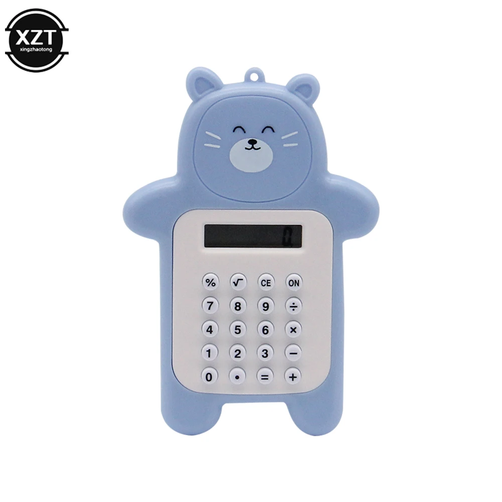 Portable Mini Calculator Pocket Size 8 Digit Display Cartoon Thin Button Cute Calculator Children\'s School Supplies