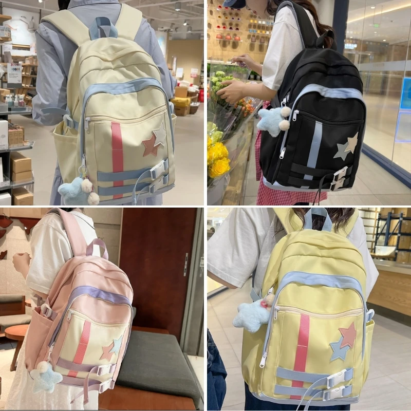 Multifunctional Backpack for Women Girl Star Backpack Student School Backpack Large Capacity Backpack Travel Backpack