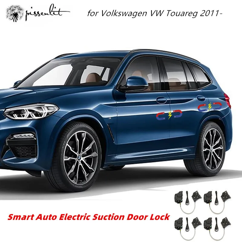 Smart Auto Electric Suction Door Lock For Volkswagen VW Touareg 2011- Automatic Soft Close Door Super Silence Car Vehicle Door