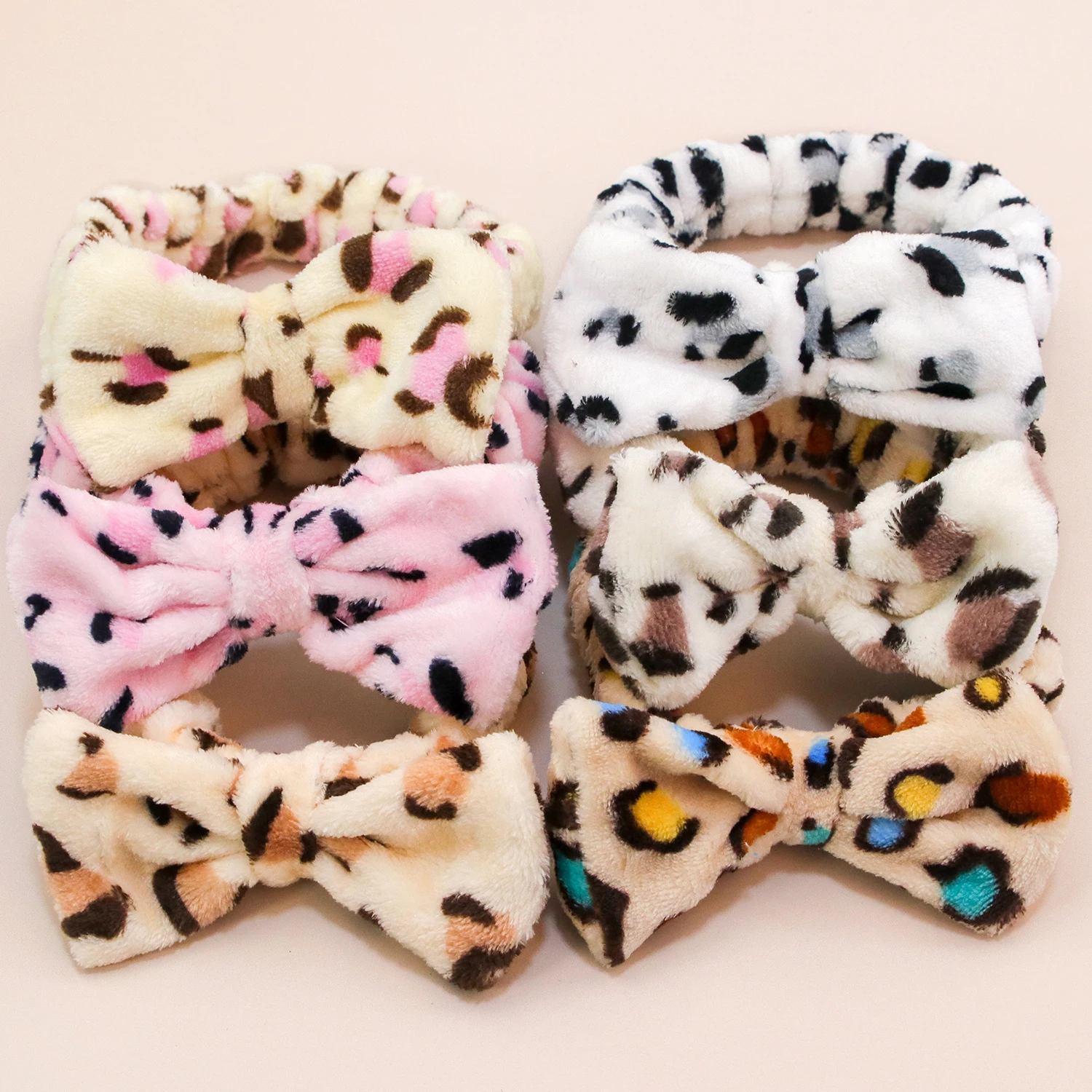 

12pcs Leopard Print Bow Plush Wide Headbands For Girls Daily Fashion Cute Sweet Hair Band For Children Women Hair Accessories