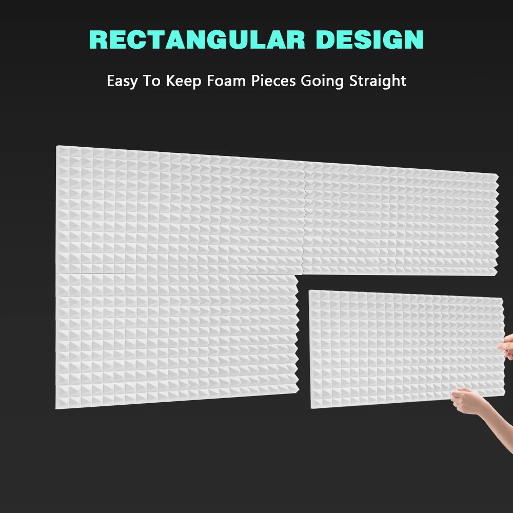 Paneles acústicos de espuma ignífuga que absorben el sonido: paneles grandes en forma de pirámide (1/2/3/4 piezas) renovación del hogar reductora de ruido