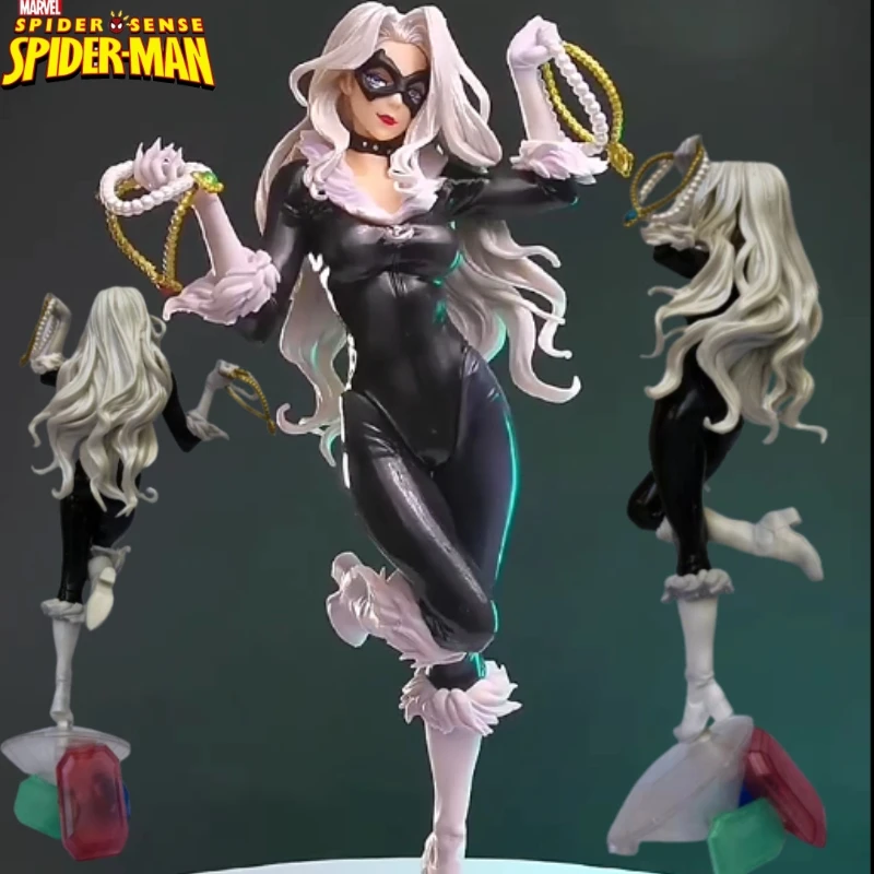 25cm Marvel The Amazing Spider-man Black Cat Felicia Hardy Gk Pvc Figures Model Collection Toys Gifts  Action Model Display Doll