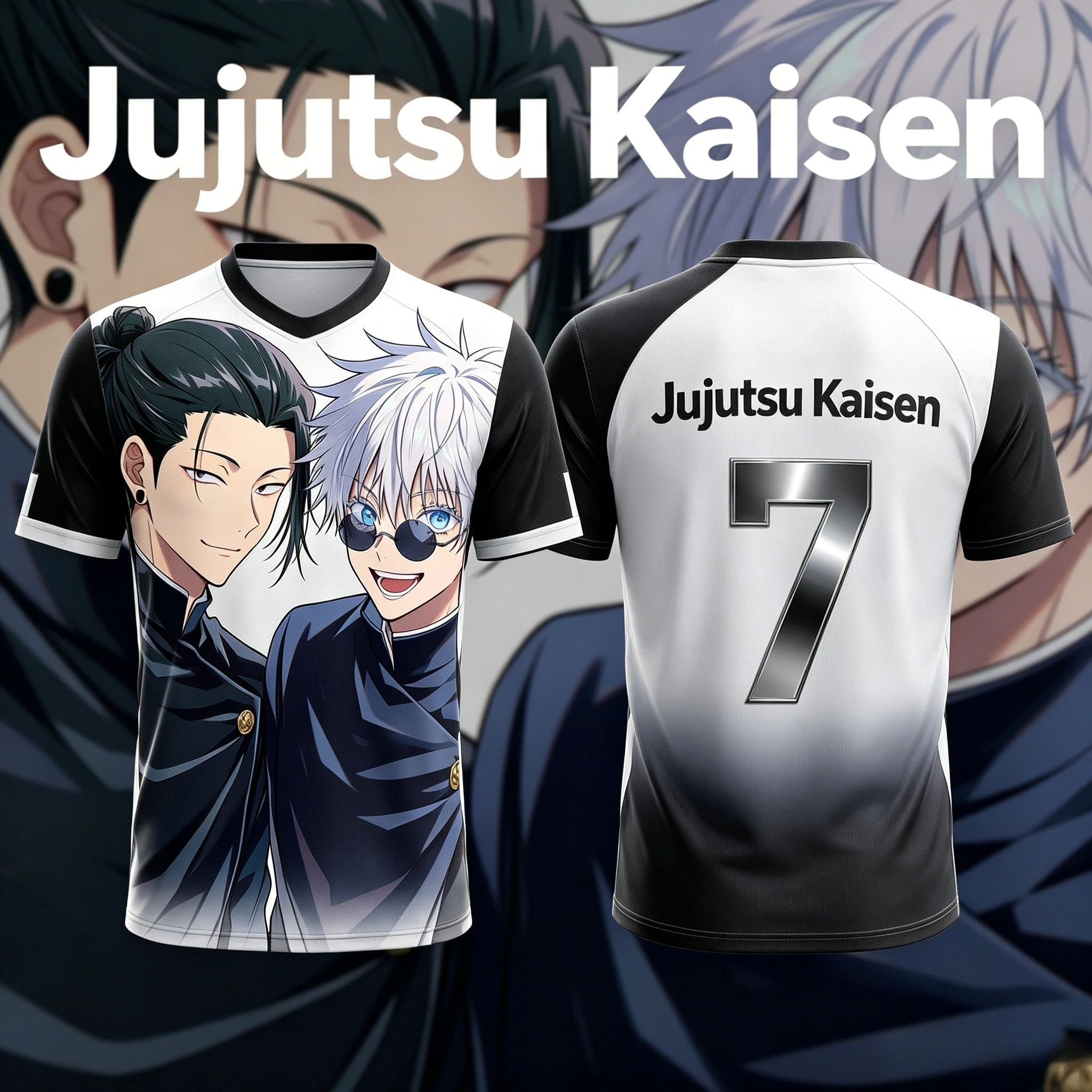 

2026 New JUJUTSU KAISEN NO.10 NO.7 Anime T-Shirt Adult Men's 3D Printed Special Football Jersey T-Shirt Kids Breathable Y2k