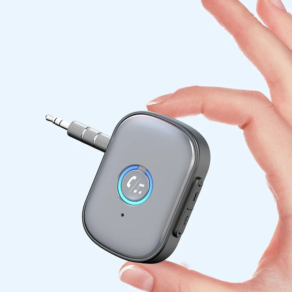 Adaptador de Audio estéreo para micrófono, Audio auxiliar inalámbrico, conector de 3,5mm, receptor 5,3 compatible con Bluetooth para auriculares de coche, altavoces de TV