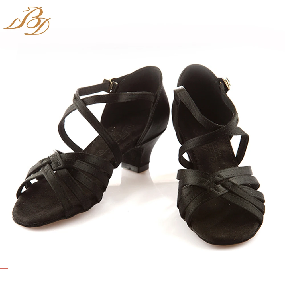 BD National Standard Children's Latin Dance Shoes Beginner Training Professional Soft Bottom Genuine Girls HEEL 4.5 CM HOT
