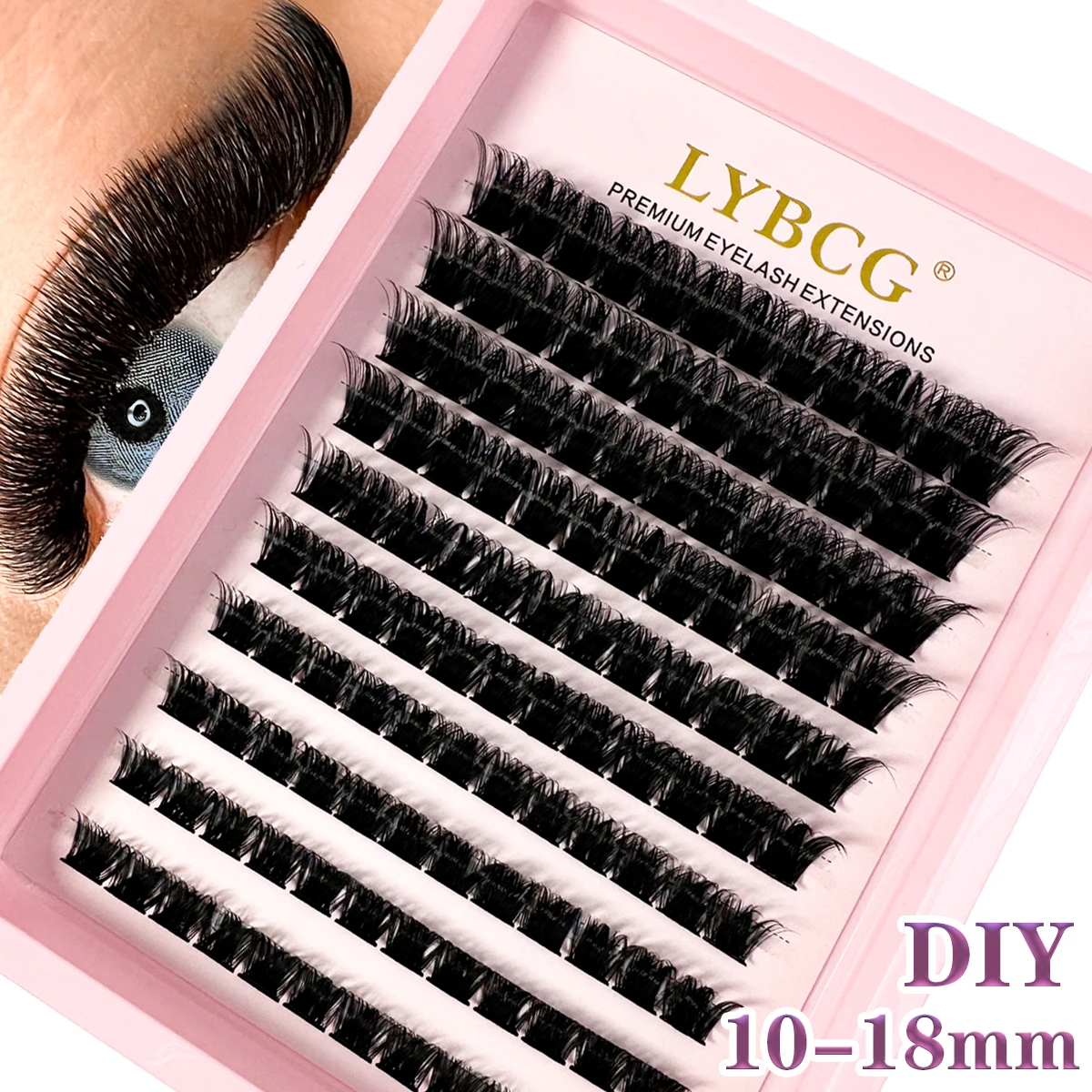 10 file 0.07MMDIY Cluster Ciglia finte individuali 10-18mm Ciglia finte soffici e sottili Strumenti per il trucco Strumenti per l'estensione delle ciglia Cilios
