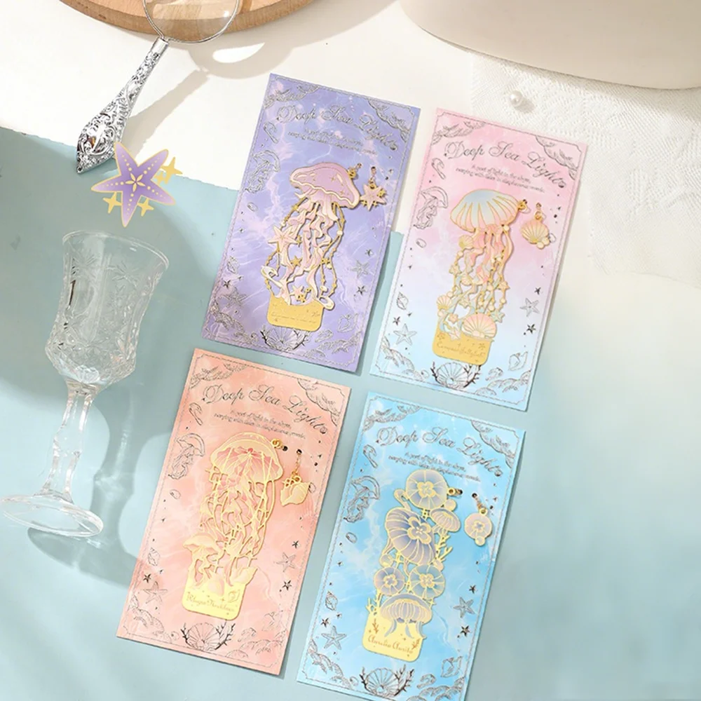 Jellyfish Bookmark High-Quality Chinese Bookmark Metal Bookmark Ocean-Themed For Art Enthusiasts Reading Students