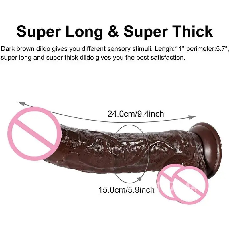 New Realistic Dildo XXL Penis with Plump Testicles Acorn Real Dong Tail Sex Toy with Strong Suction Cup