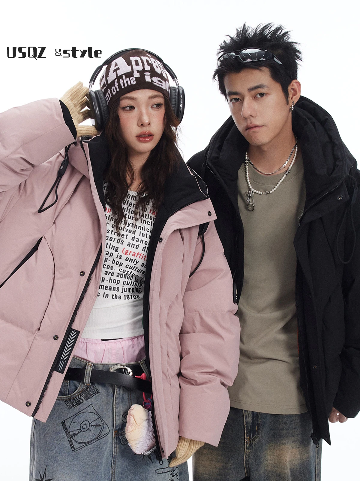 

Модная утепленная зимняя куртка-пуховик унисекс с капюшоном, защита от холода, повседневная, из полиэфирного волокна