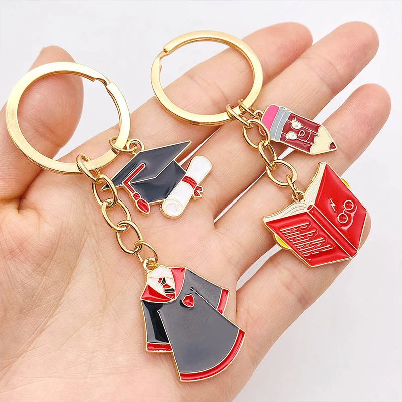 Graduation Inspirational Keychain Students Academic Keyrings Bag Hanging Decor Car Keys Pendant Graduation Gifts Accessories