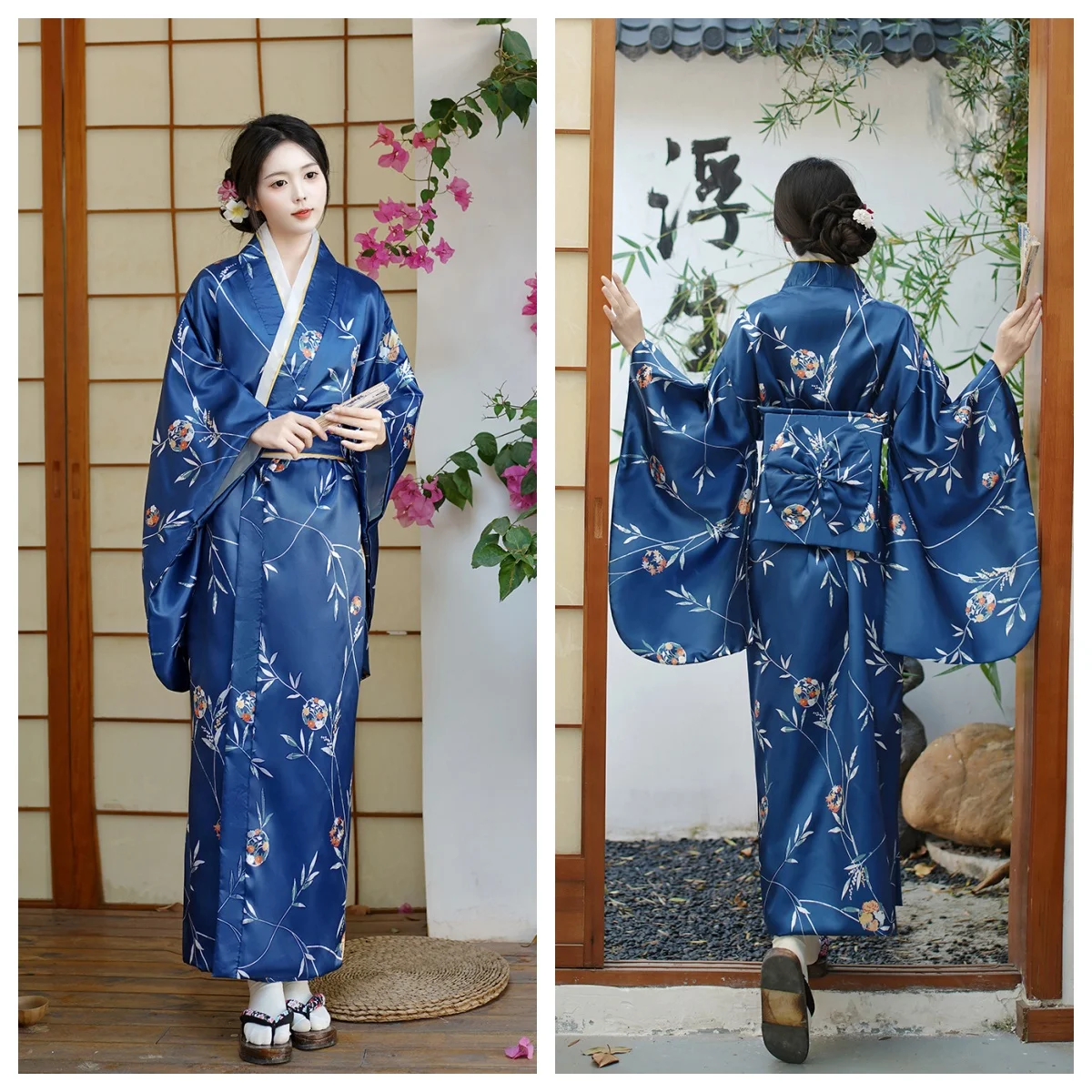 

Винтажное японское кимоно гейши юката хаори, костюм ретро женское платье Оби, платье для косплея, платье гейши, ретро халат, японское кимоно