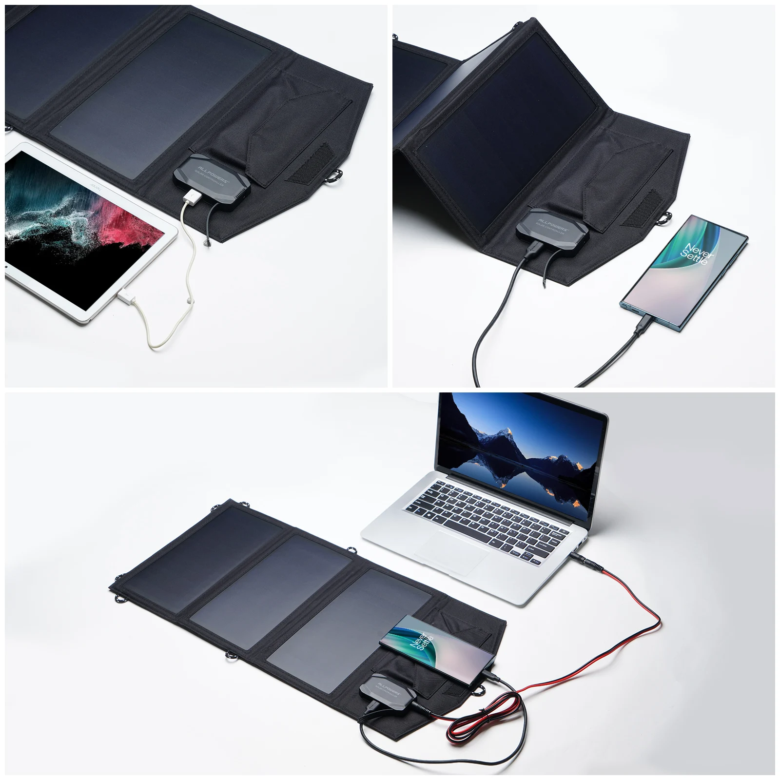 ALLPOWERS Solar Charger 5V / 18V Foldable solarpanel With USB Port, 21W Home Backup / Outdoor Emergency Power for all phones