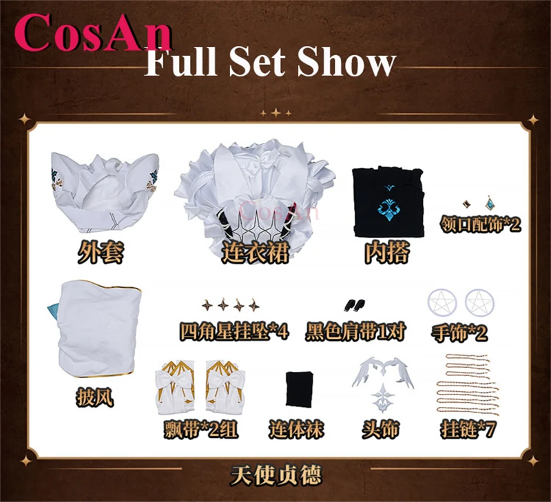 CosAn Game Fate/Grand Order FGO Metatron Jeanne Cosplay Kostuums Mode Zoete Uniform Jurk Vrouwen Halloween Rollenspel Kleding