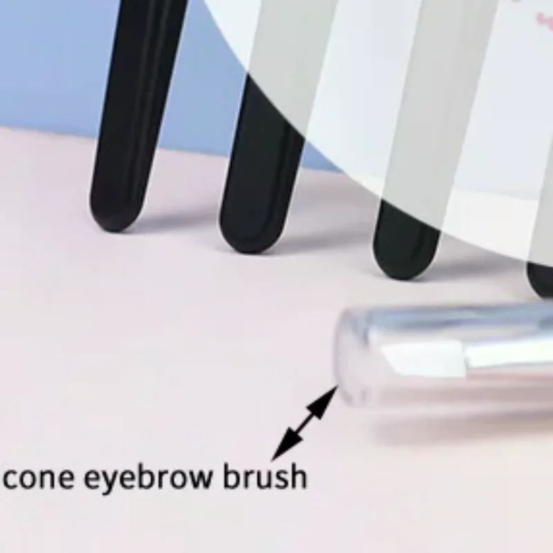 แปรงแต่งหน้าอายแชโดว์แบบพกพา แปรงแต่งหน้าขนาดเดินทาง แปรงแต่งหน้าคิ้วซิลิโคนกลิต เครื่องมือเครื่องสำอางที่จำเป็นพร้อมฝาปิด