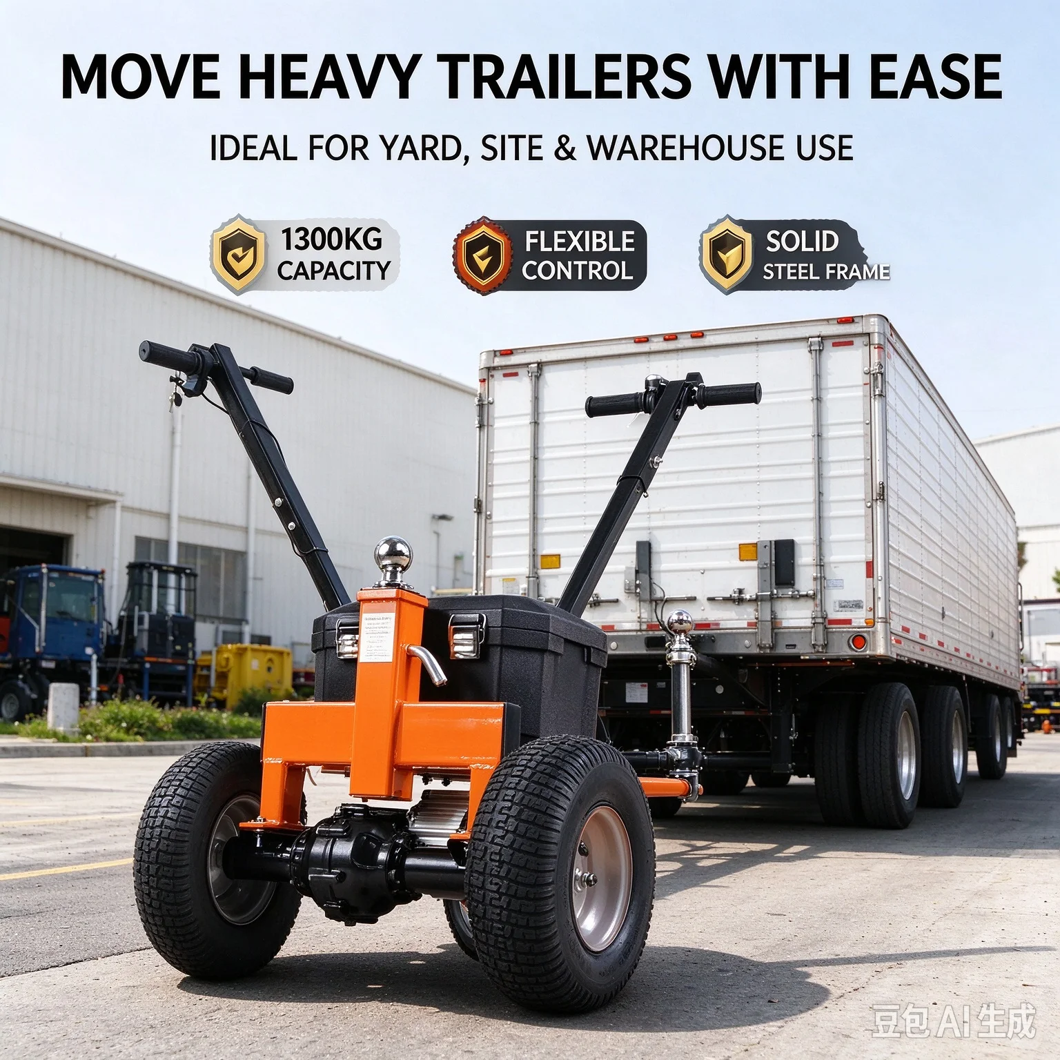 For Camper Vehicle Caravans Utility Dolly Electric Trailer Dolly 500W Trailer Easy Pulling Tow Dolly 1.3T/1.6T/2T/3T