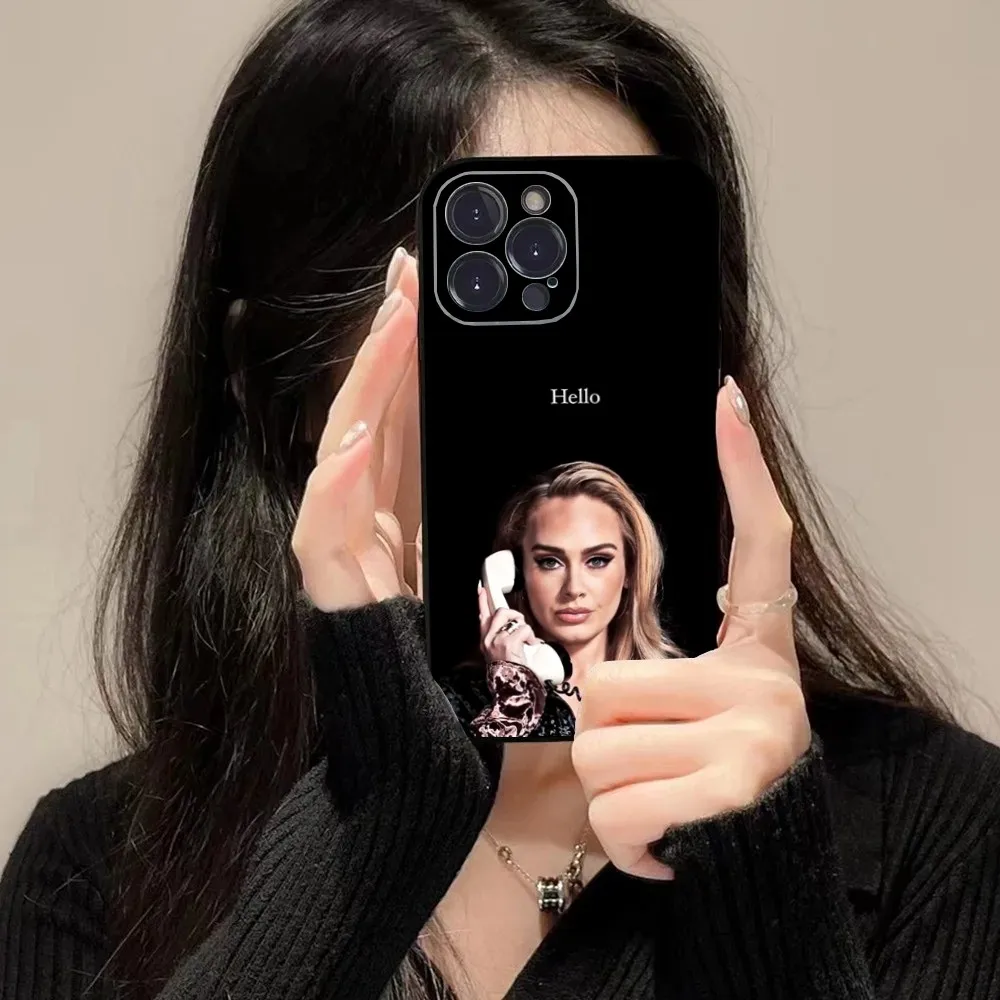 Singer A-Adele Phone Case For iPhone 16 15 14 13 12 11 Plus,Pro Max,XS,X,XR,SE,Mini,8,7 Soft Silicone Black Cover