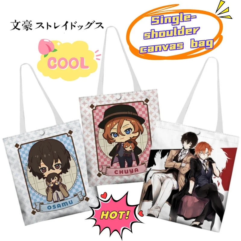 

New Bungo Stray Dogs Nakahara Chuuya Nakajima Atsushi High-value Creative Simple Shoulder Bag Anime Large Capacity Canvas Bag