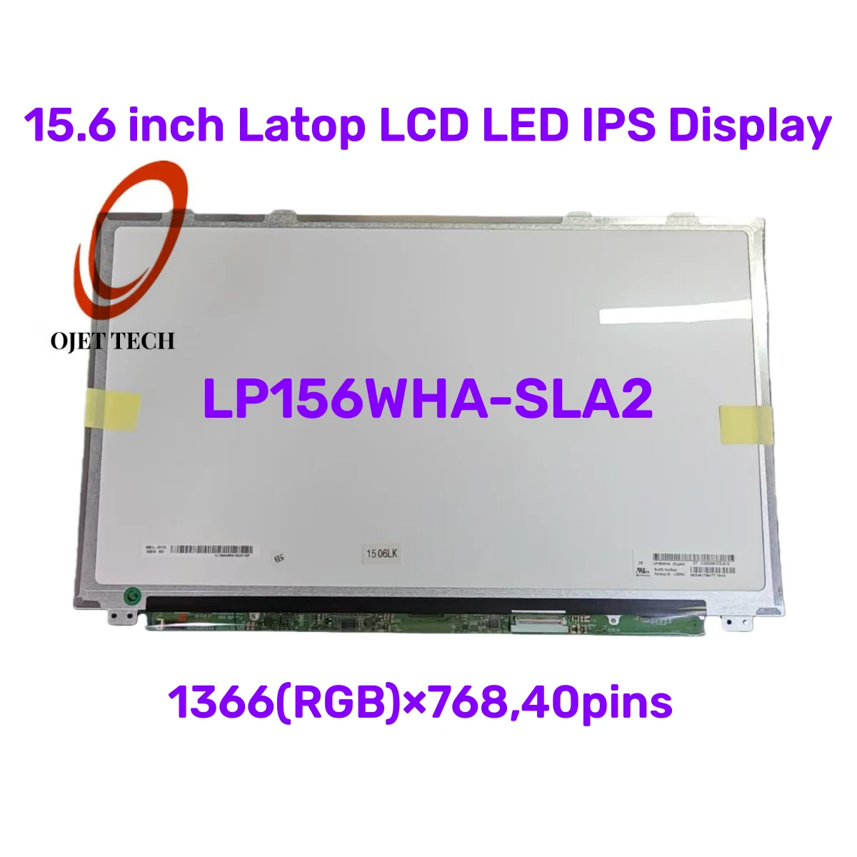 Tela lcd led ips de 15.6 polegadas, tela de matriz lp156wha sla2 lp156wha sl a2 40pin lvds hd 1366*768