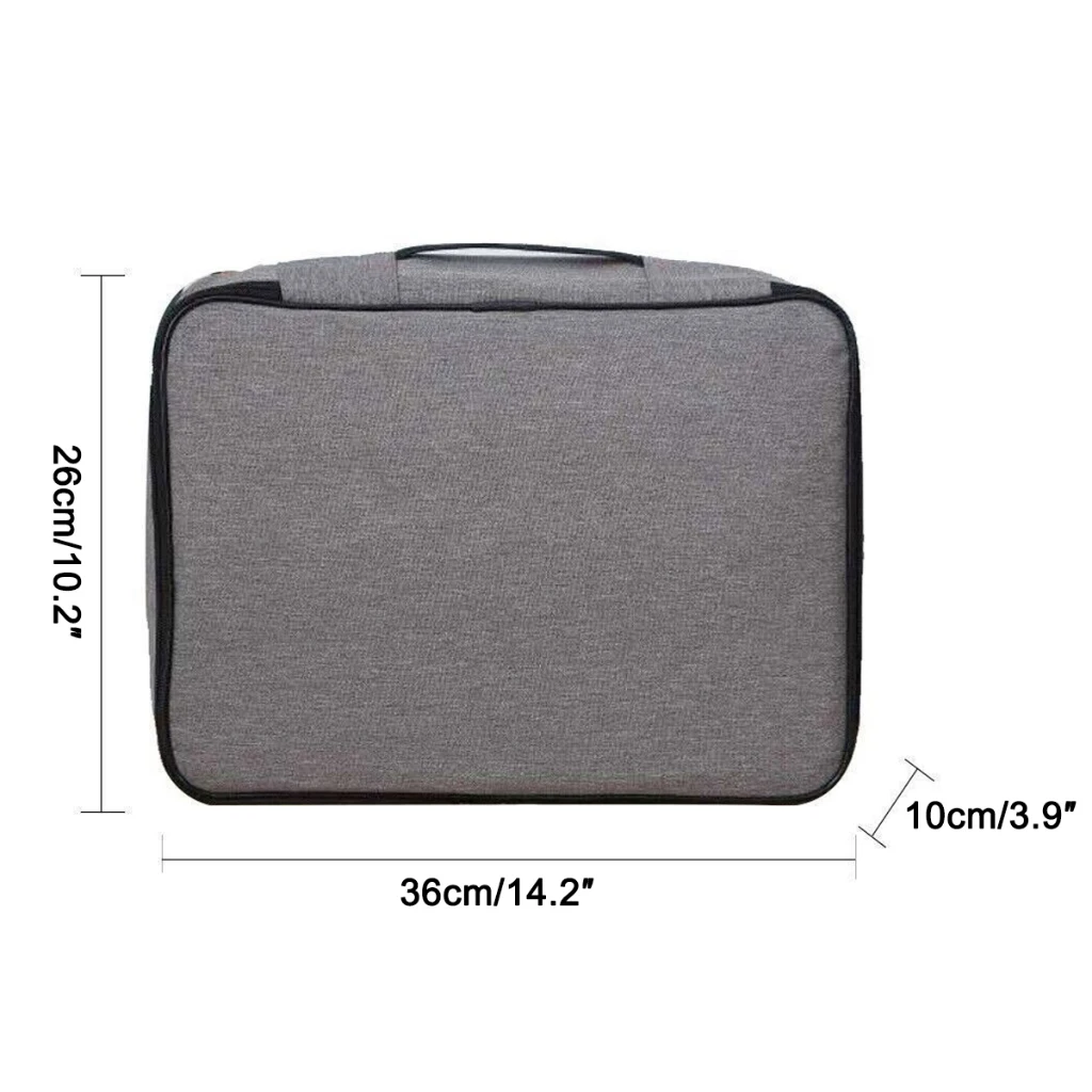 Large Capacity Document Organizer Briefcase 3-Layer Folder Holder Cover Purse Passport Home Safe Functional File Storage Case