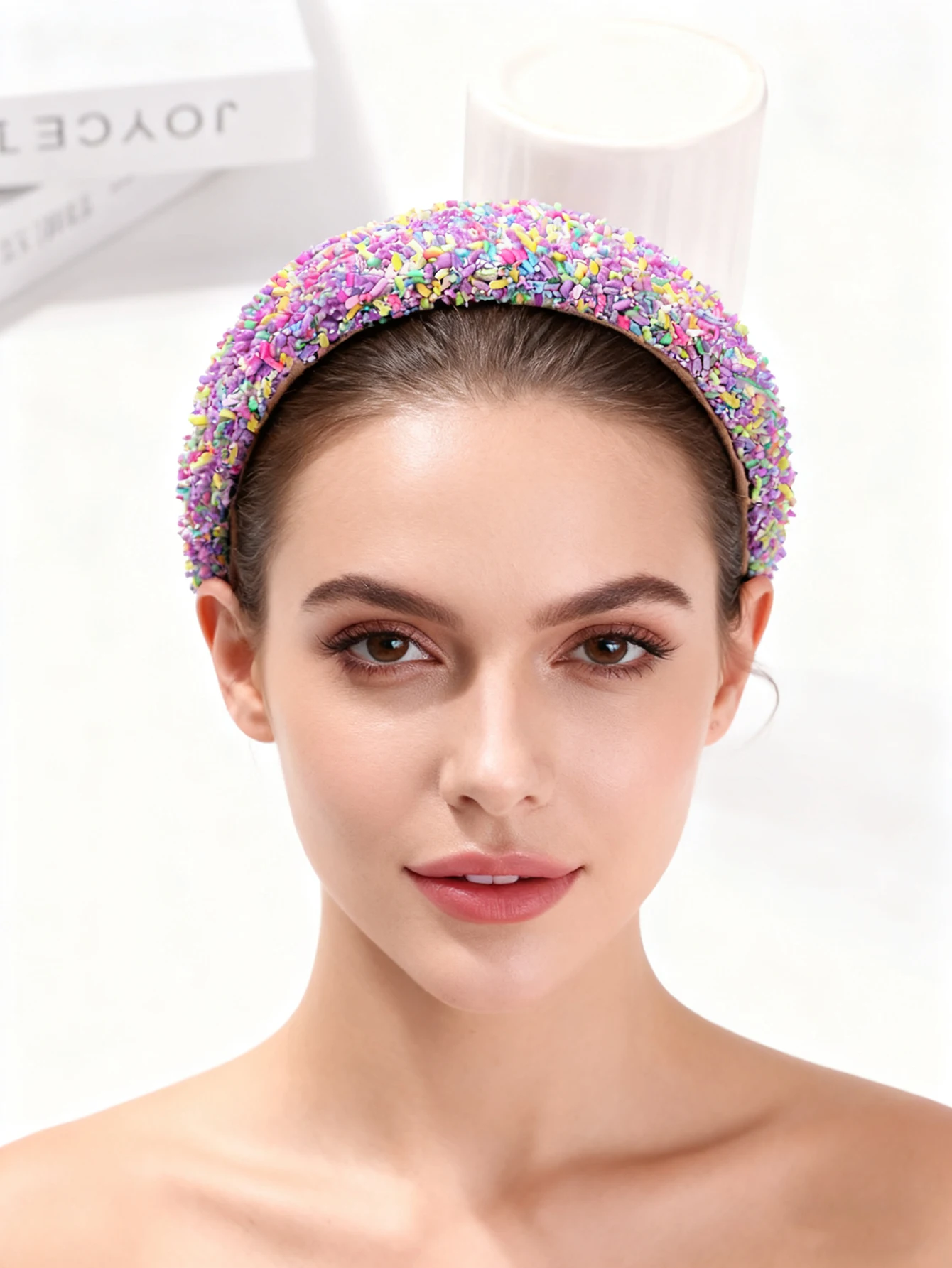 Handmade Colored Doughnuts Acrylic Hairband Sweet Fashion Personality High Skull Top Headdress for Women Unique Headband