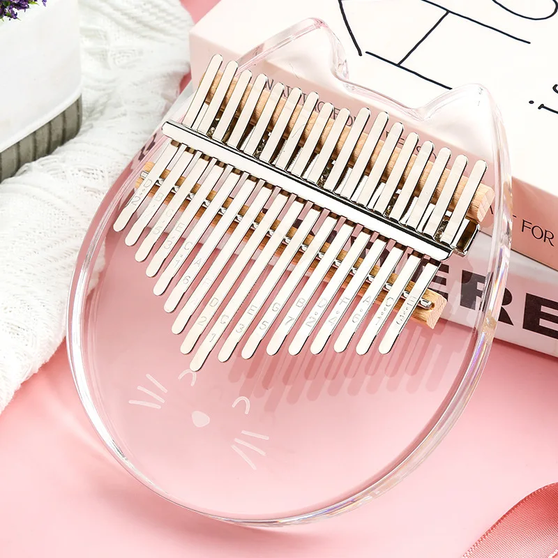 17 Keys Tone Karimba Kalimba Acrylic Crystal Finger Finger Piano Gifts for Kids Adults Beginners, Musical Instrument Present